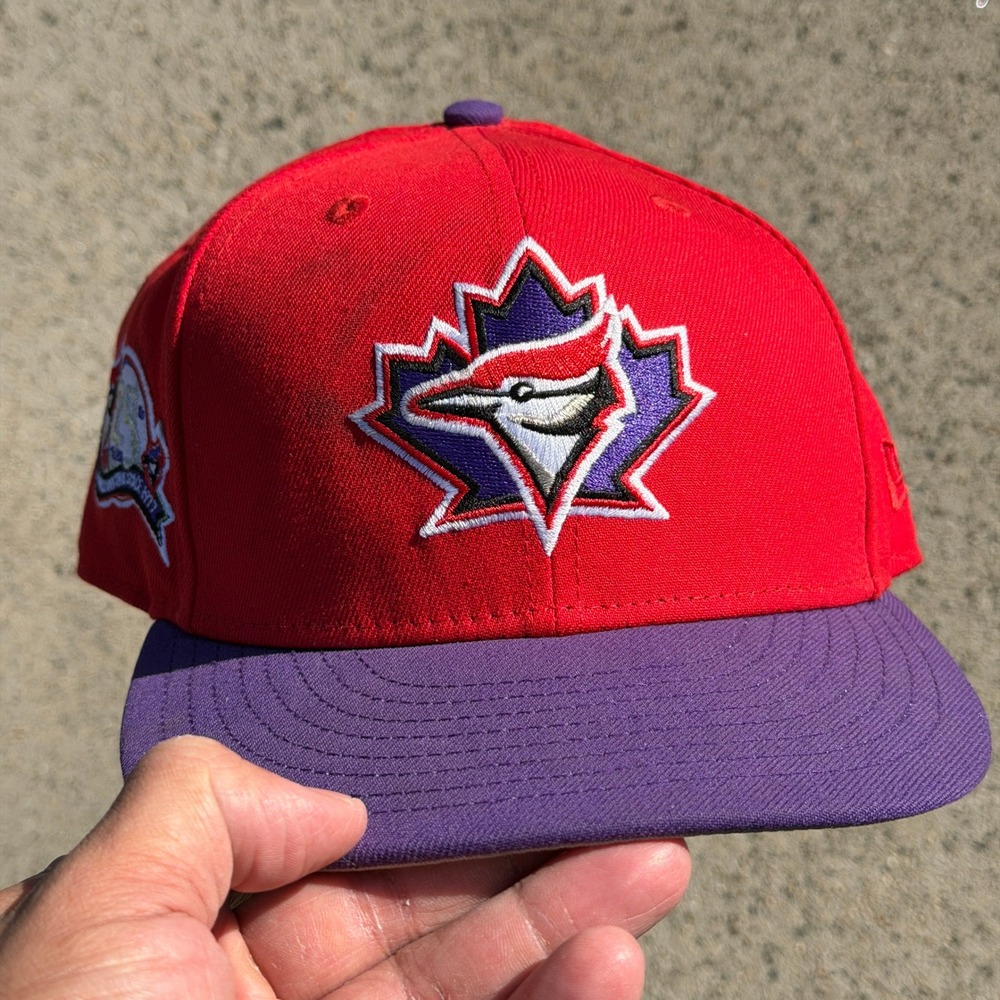 Toronto Blue Jays New Era Red Purple Cap 7 3/8 MLB Baseball‎ 25th Anniversary